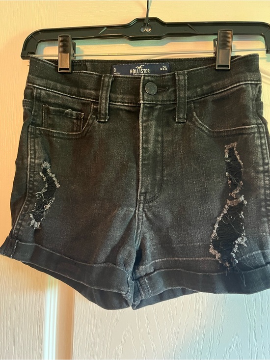Hollister Pants - Hollister Black Distressed Denim Shorts New without tags. X-Small 24